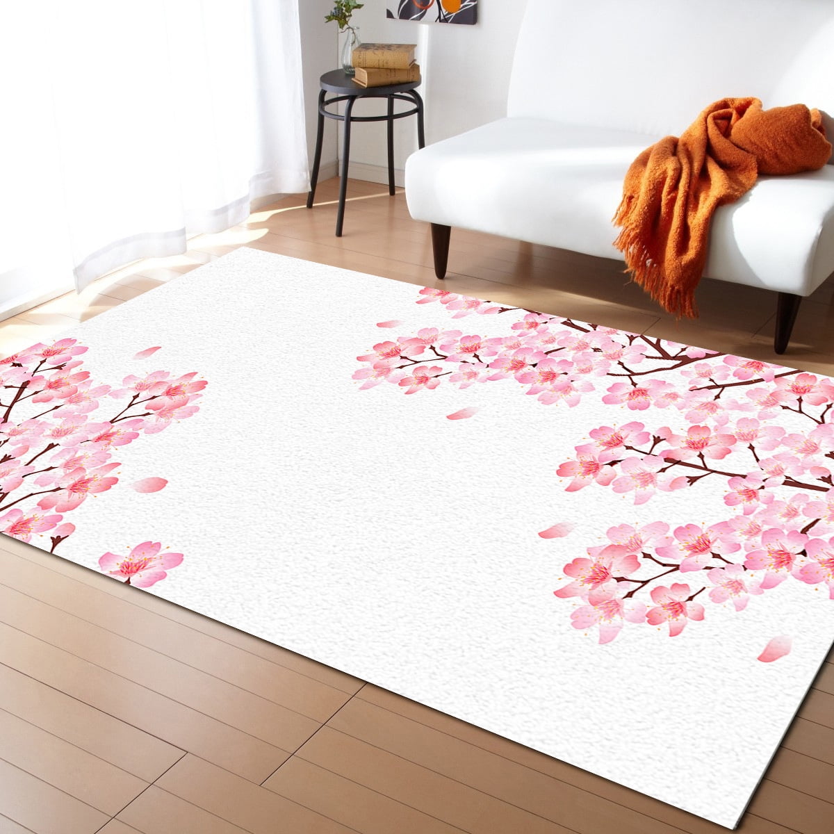 Japanese Sakura Cherry Blossoms Carpets for Living Room Bedroom Modern