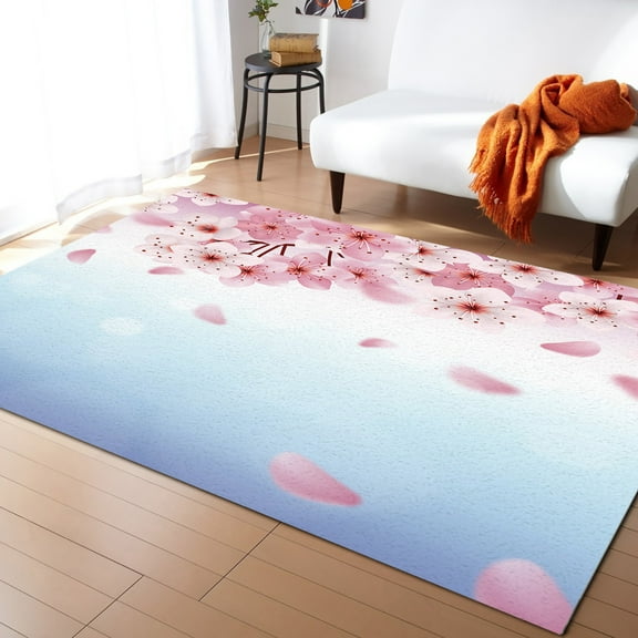 Japanese Sakura Cherry Blossoms Carpets for Living Room Bedroom Modern Home Large Area Rug Antislip Sofa Coffee Table Floor Mat