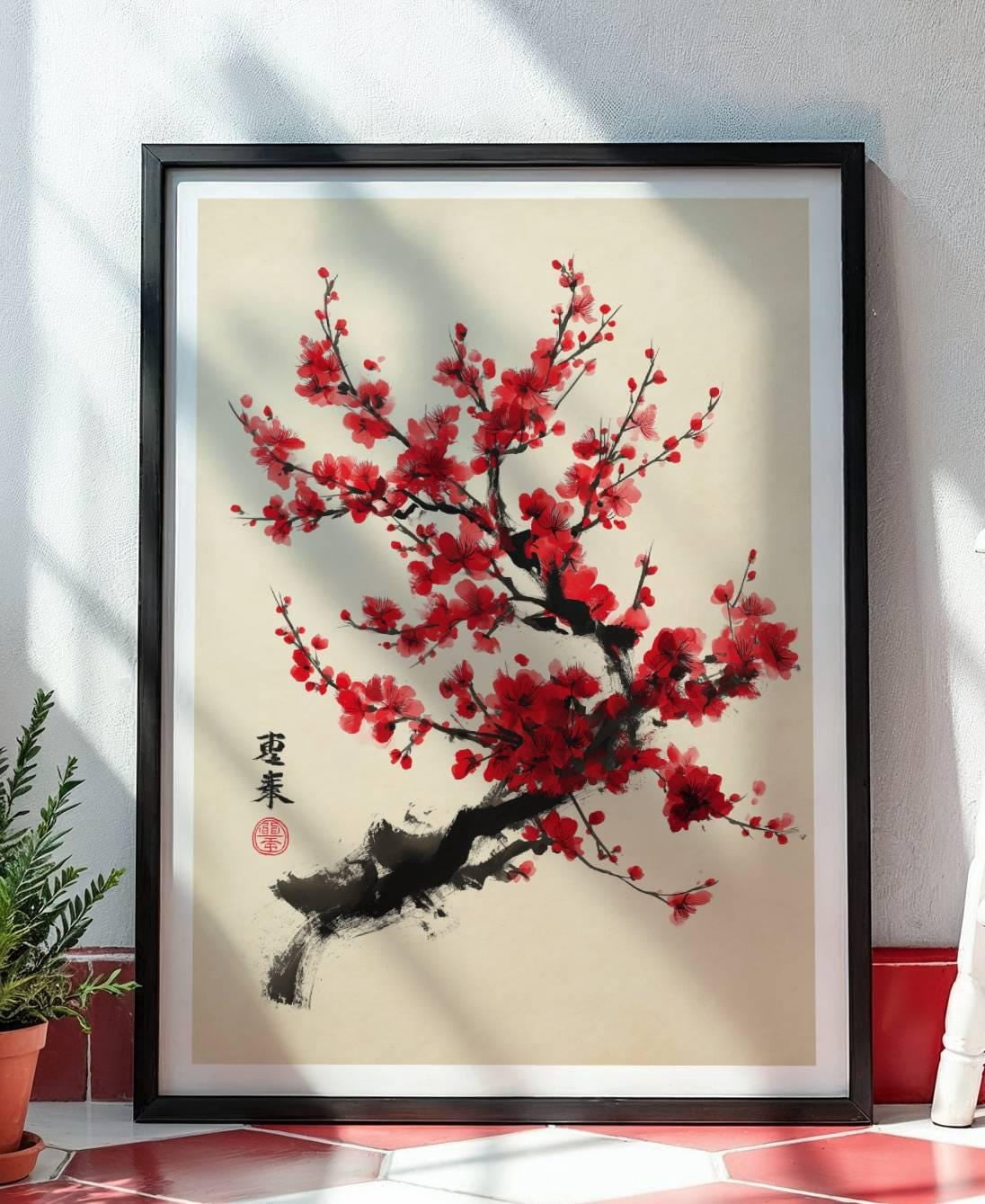 Japan Tree Japanese Sakura Tree Glossy Cherry Blossom Poster , Poster Print Only ...