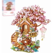 Japanese Sakura Tree House Building Blocks Set, Pink Cherry Tree Bonsai Creative Architecture, Home Decor or Idea for Adults, Mini Particles 1149 PCS 1381