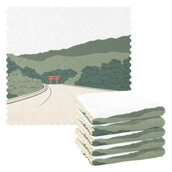 Japanese Samurai 6 Pack Kitchen Cleaning Cloths 11'' x 11'', Super Absorbent, Soft Double Layer Plush for Dish and Surface Cleaning