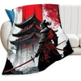 thumbnail image 1 of Japanese Samurai Blanket for Woman Warrior Bushido Throw Blanket Japanese Decor Stuff Merch Cozy Flannel Fleece Soft Plush Fuzzy Warm Lightweight Bedding Warrior Gifts for Sofa Girls Men 60"X50", 1 of 6