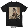 thumbnail image 1 of Japanese Samurai Cat Artwork Featuring Classic Feline Warrior Unisex T-Shirt up to size 5XL, 1 of 2