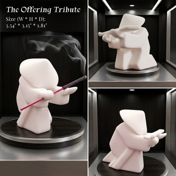 Japanese Samurai Ceramic Incense Holder, Stick Incense Burner Figurine, Offering Tribute, Zen Home Décor