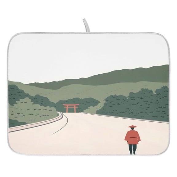 Japanese Samurai Dish Drying Mat for Kitchen, Quick Drying Absorbent Soft Durable 18 x 24"