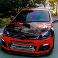 thumbnail image 1 of Japanese Samurai & Dragon Night Battle Car Hood Wrap - Red/Black/Gray/White/Blue/, Two-Piece PVC Vinyl Sticker for Fit, Scratch-Resistant Engine, Easy Application - Compatible with Cars, Trucks, SUVs, 1 of 6