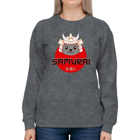 Japanese Samurai Neko Cat Sign Sweatshirt Women -Image by Shutterstock, Female 3X-Large
