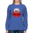 thumbnail image 1 of Japanese Samurai Neko Cat Sign Sweatshirt Women -Image by Shutterstock, Female Small, 1 of 4