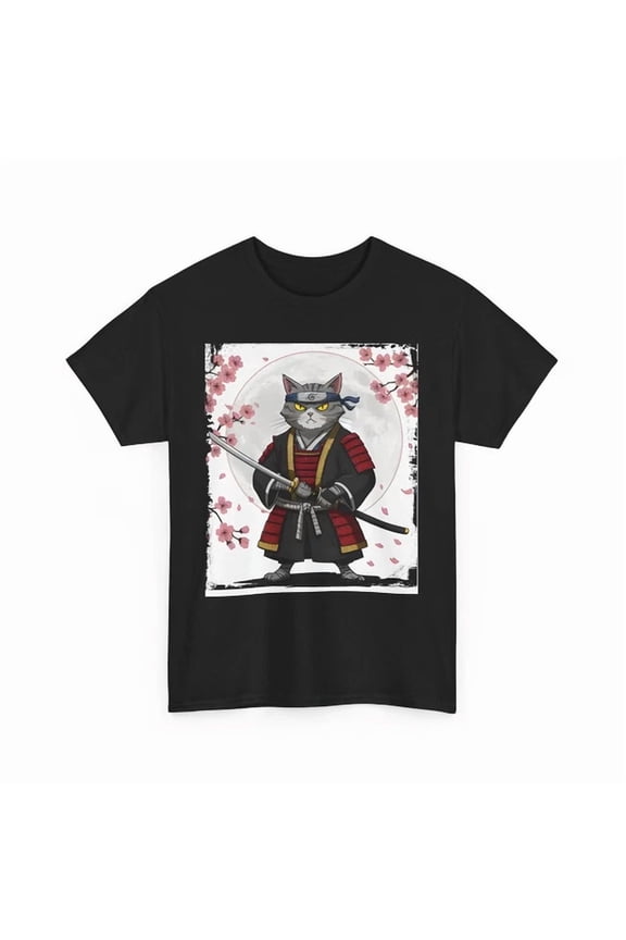 Japanese Samurai Ninja Cat T-Shirt, Ukiyo-E Art Tee, Edo Period Shirt Unisex S-5Xl Hot Trending Shirt, Vintage Birthday Gift