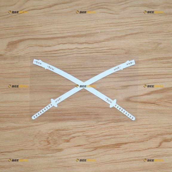 Japanese Samurai Sword Katana Sticker Decal Vinyl - White 6" - For Car Boat Laptop Cup No Background Die-cut