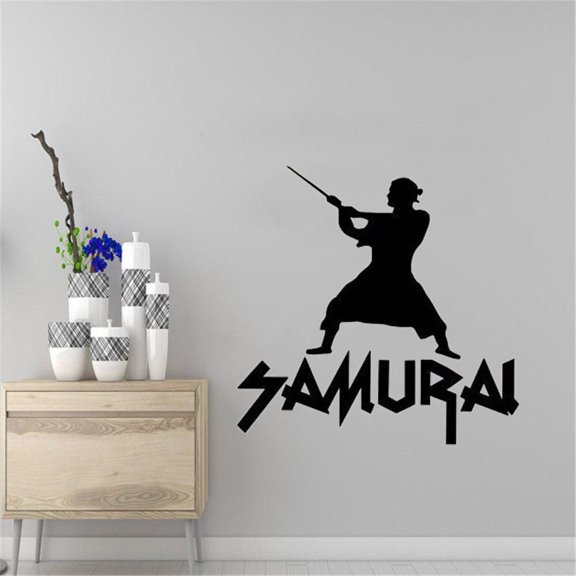 Japanese Samurai Wall Decal Swords Martial Arts Vinyl Sticker Decal Removable For Boy Room Home Decor Mural 42x42cm