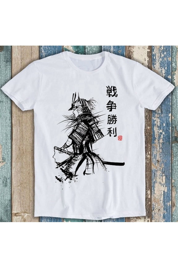 Japanese Samurai Warrior Funny Manga Anime Meme Graphic Design Unisex T-Shirt