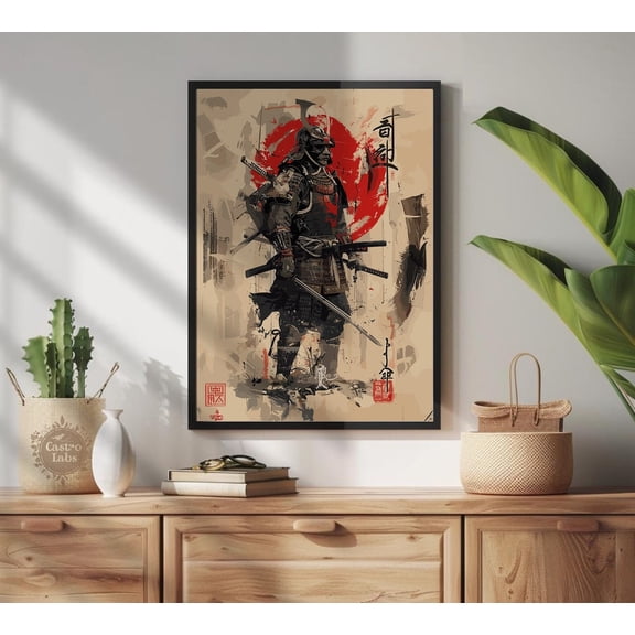 Japanese Samurai Warrior Traditional Home Decor Japanese Wall Art Unframed Paper Print