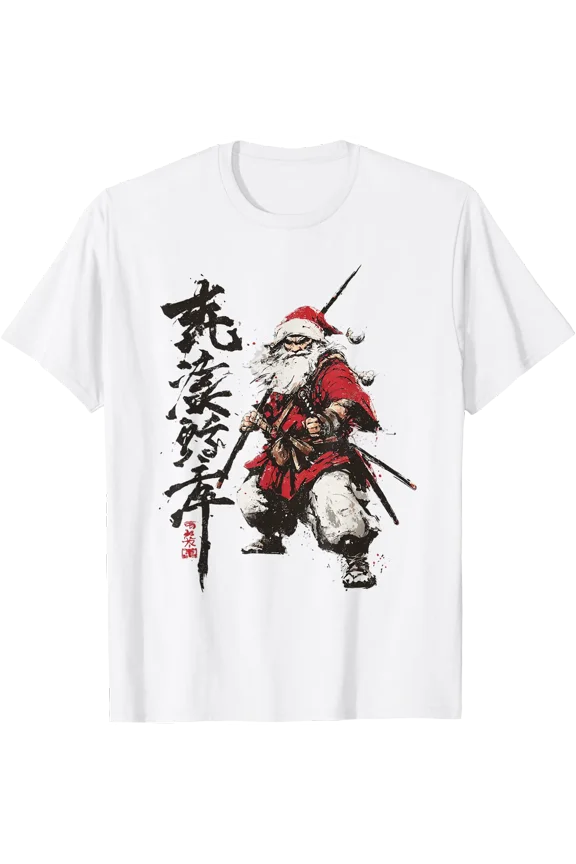 Japanese Santa Samurai Ukiyo-e Christmas T-Shirt