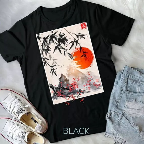 Japanese Scenery Culture Vintage Sakura Cherry Blossom Tree Unisex Form ...