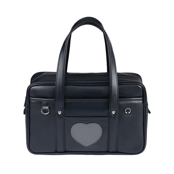 Japanese JK Uniform Bag, PU Leather Large Capacity Briefcase Handbag, Multi‑Pocket Work School Laptop Tote Bag for Student Cosplay Daily Commute