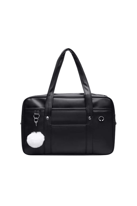 Japanese School Portable Large Capacity PU Leather Japanese Zipper School Handbag With Headphone Hole For Girls