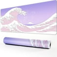thumbnail image 1 of Japanese Sea Wave Large Mouse Pad, Anime Gaming Mouse Pad with Stitched Edges, Non-Slip Rubber Base, Kanagawa 35.4x15.7 Inch XXL Mouse Pad Keyboard Mat Desk Mat Gaming Mousepad, Purple, 1 of 6