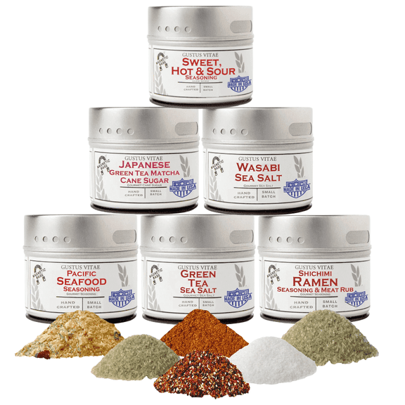 Japanese Seasoning Gift Set - Tastes of Japan - Artisanal Spice Blends Six Pack | Gustus Vitae