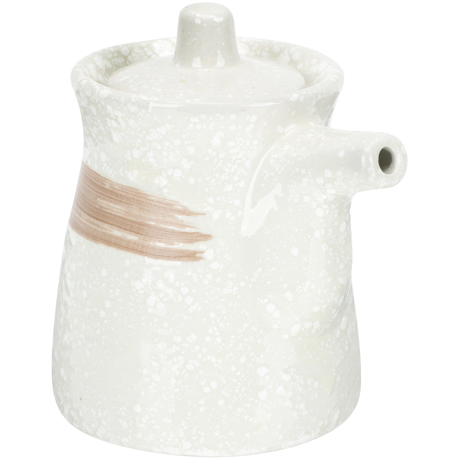 Japanese Seasoning Pot Ceramic Soy Sauce Bottles Dispenser with Lid