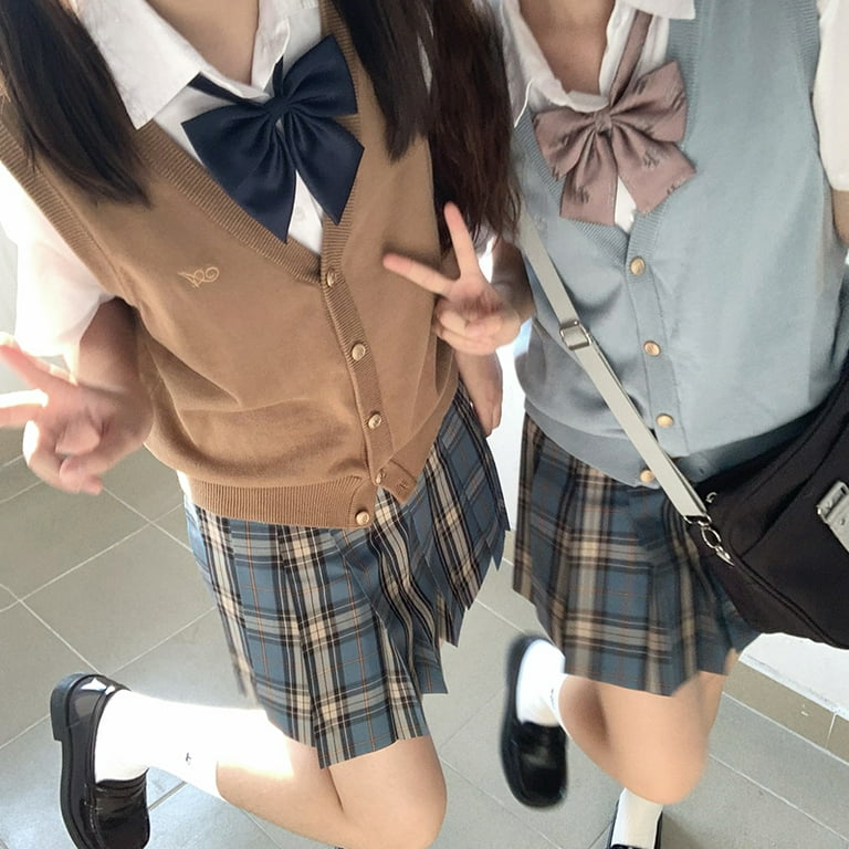Japanese Seifuku Girl College Uniform Knitted Cardigan Vest Students Sweater V neck Jk High School Cosplay Sweater Daily Clothes Walmart