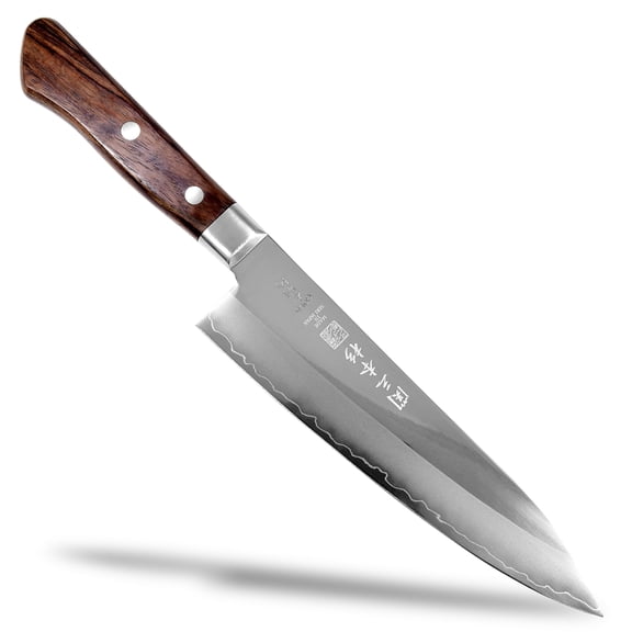 Japanese Seki SANBONSUGI 7" Gyuto Chef Knife, 8A Stainless Steel Blade, Rosewood Handle
