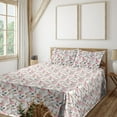 thumbnail image 1 of Ambesonne Japanese Fitted & Flat Sheet with Sham 3 Pcs Set, Asian Underwater Koi Print, Twin XL, Off White and Burnt Sienna, 1 of 5