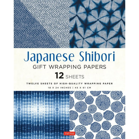 Japanese Shibori Gift Wrapping Papers - 12 Sheets: 18 X 24 Inch (45 X 61 CM) Wrapping Paper, (Other)
