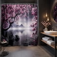 thumbnail image 1 of Japanese Shower Curtain Asian Cherry Blossom Bathroom Decor Mountain Bath Curtain, Waterproof Cloth Fabric with Hooks-72"W x 96"L (Pack of 1), 1 of 6