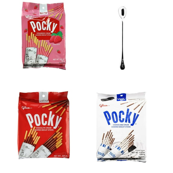 Japanese Snacks Glico Pocky Chocolate Biscuit Stick family 9 Packs Party Pack (3 packs)