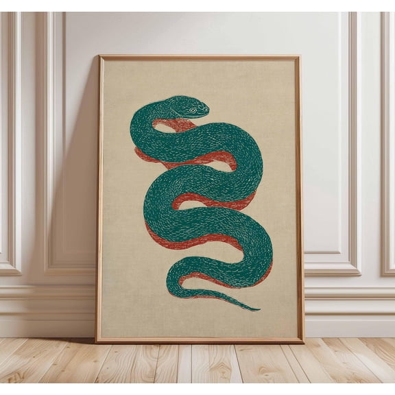 Japanese Snake Retro Animal Poster Unframed Paper Print