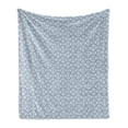 thumbnail image 1 of Japanese Soft Flannel Fleece Blanket, Exquisite Retro Blue Blossoms in Curvy Squares Circular Region Specific Lace Like, Cozy Plush for Indoor and Outdoor Use, 60" x 80", Blue White, by Ambesonne, 1 of 5