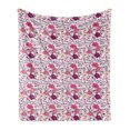 thumbnail image 1 of Japanese Soft Flannel Fleece Blanket, Far Eastern Nature Sakura Tree with Buds and Blossoms Coming of Spring, Cozy Plush for Indoor and Outdoor Use, 60" x 80", Pink Purple and Ivory, by Ambesonne, 1 of 5