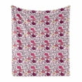 thumbnail image 1 of Japanese Soft Flannel Fleece Blanket, Far Eastern Nature Sakura Tree with Buds and Blossoms Coming of Spring, Cozy Plush for Indoor and Outdoor Use, 70" x 90", Pink Purple and Ivory, by Ambesonne, 1 of 6