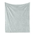 thumbnail image 1 of Japanese Soft Flannel Fleece Blanket, Far Eastern Traditional Fan Patterns Folk Retro Geisha Culture Vintage, Cozy Plush for Indoor and Outdoor Use, 70" x 90", Blue Grey and Coconut, by Ambesonne, 1 of 5
