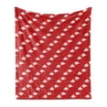 thumbnail image 1 of Japanese Soft Flannel Fleece Blanket, Oriental Illustration with Clouds and Scale Patterned Background Traditional, Cozy Plush for Indoor and Outdoor Use, 50" x 60", Vermilion White, by Ambesonne, 1 of 5