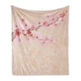 thumbnail image 1 of Japanese Soft Flannel Fleece Blanket, Pink Cherry Blossoms on Branch Vintage Textured Flourishing Romantic Season Picture, Cozy Plush for Indoor and Outdoor Use, 50" x 70", Soft Pink, by Ambesonne, 1 of 6