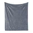 thumbnail image 1 of Japanese Soft Flannel Fleece Throw Blanket, Checked Like Diagonal Pattern with Spring Flowers Repetitive, Cozy Plush for Indoor and Outdoor Use, 50" x 70", Charcoal Grey Dark Blue, by Ambesonne, 1 of 5