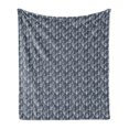 thumbnail image 1 of Japanese Soft Flannel Fleece Throw Blanket, Flourishing Eastern Flowers on Stripes Graphic Vertical Pattern, Cozy Plush for Indoor and Outdoor Use, 50" x 60", Charcoal Grey Dark Blue, by Ambesonne, 1 of 5