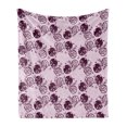thumbnail image 1 of Japanese Soft Flannel Fleece Throw Blanket, Traditional Cherry Blossom Sakura Branches Butterflies on Large Polka Dots, Cozy Plush for Indoor and Outdoor Use, 50" x 70", Pale Pink Plum, by Ambesonne, 1 of 5