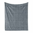 thumbnail image 1 of Japanese Soft Flannel Fleece Throw Blanket, Wavy Pattern with Sprouts Spring Theme Floral Eastern Pattern, Cozy Plush for Indoor and Outdoor Use, 50" x 60", Charcoal Grey Dark Blue, by Ambesonne, 1 of 6