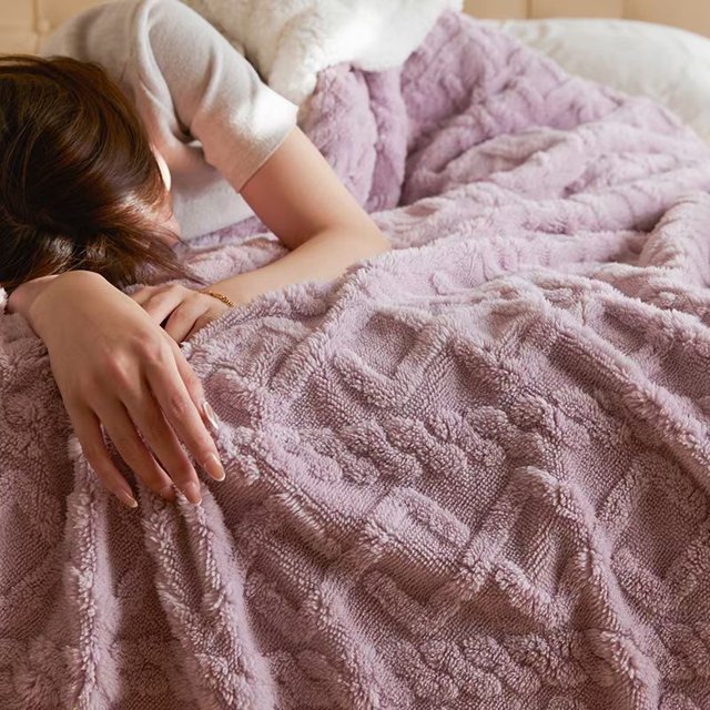 Japanese Solid Color Ins Style Rose Velvet Blanket Nap Blanket Car