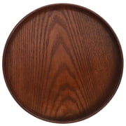 Japanese Solid Wood Round Storage Tray, Simple Dessert Tray Zen Style, Kitchen Pans, By Kingtowag