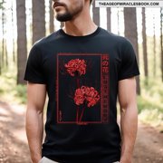 Japanese Spider Lily In Grunge Anime Aesthetic Flower T-shirt
