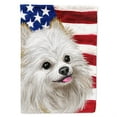 thumbnail image 1 of Japanese Spitz American Flag Garden Flag, 1 of 5
