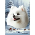 Japanese Spitz Best of Breed Winter Wonderland House Flag 28" x 40