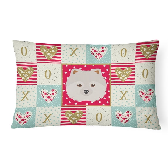 Japanese Spitz Love Canvas Fabric Decorative Pillow