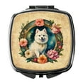 thumbnail image 1 of Japanese Spitz and Flowers Compact Mirror 2.75 in x 3 in, 1 of 4