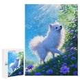 thumbnail image 1 of Japanese Spitzbn Dog Themed 500 pcs Jigsaw Puzzle, Finished Size 20.5" x 15", Gift for Dog Owners and Lovers, Wooden, 1 of 8