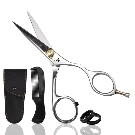 ONTAKI Beard Mustache Scissors Japanese Steel Grooming Shears Ergonomic Design 5.5 Inch